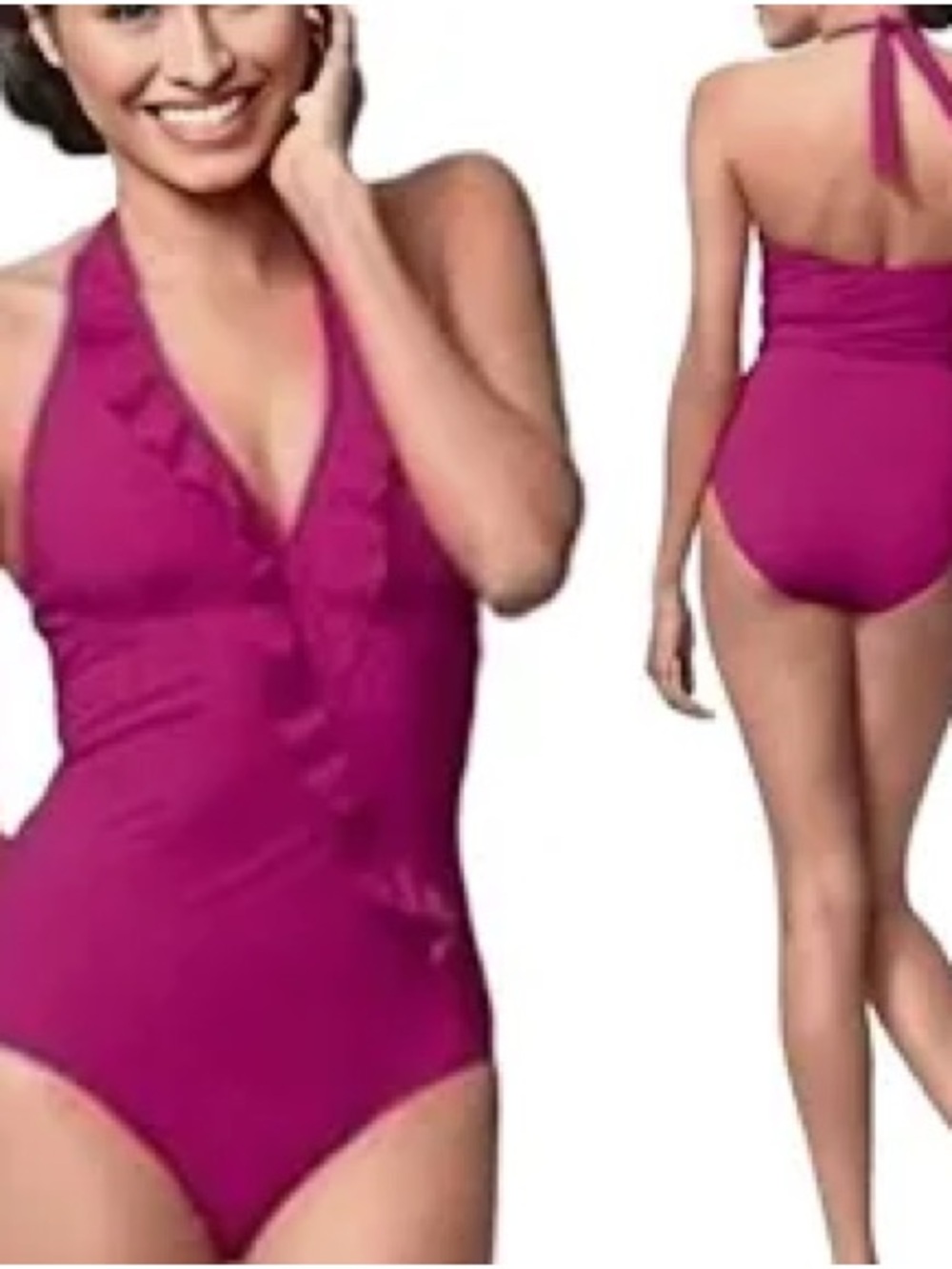 ASSETS by Sara Blakely Spanx Hot Pink One-Piece Swimsuit